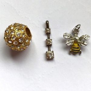 Vintage Rhinestone Necklace Pendant Charms